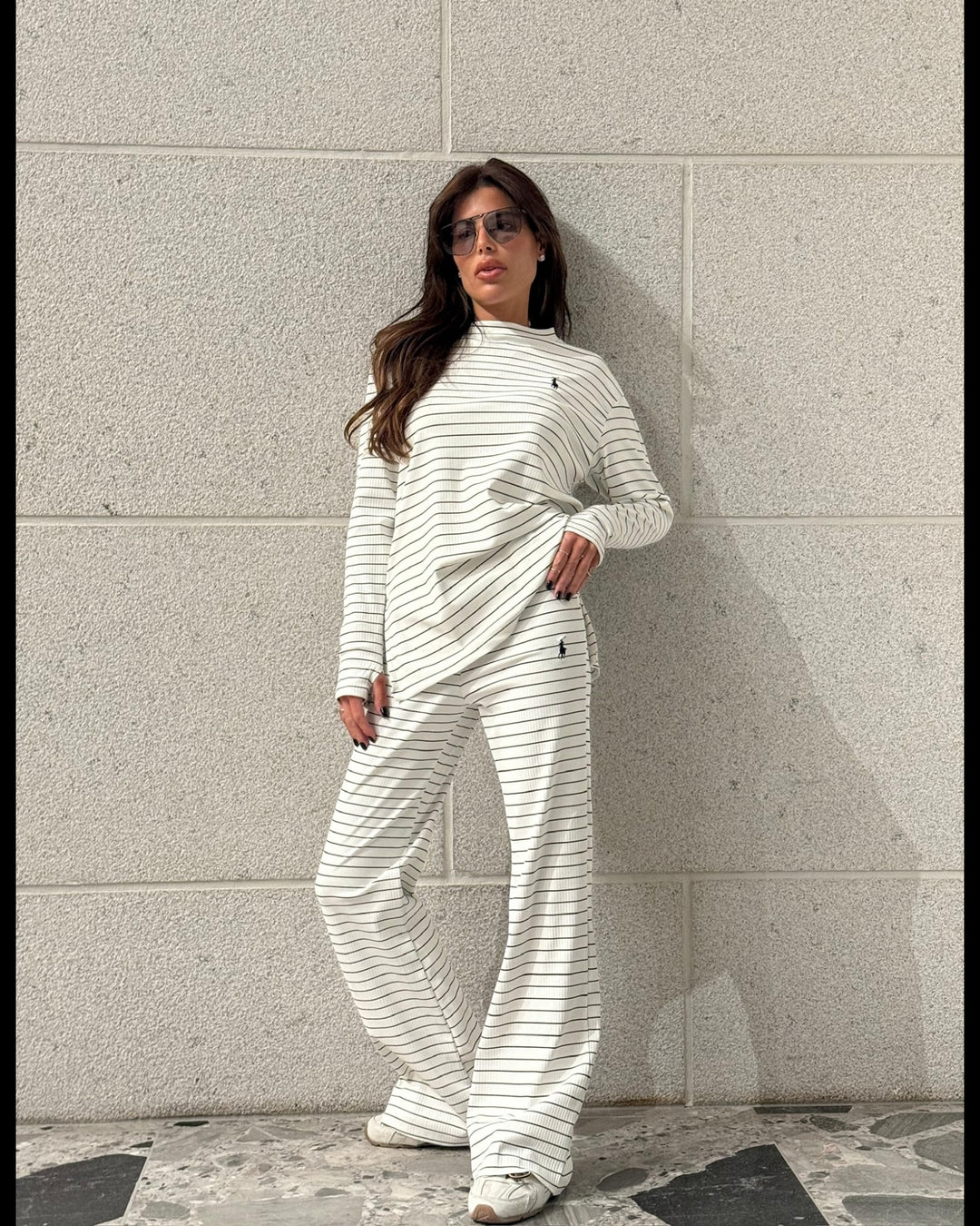 חליפת POLO פסים שילוב כפפה