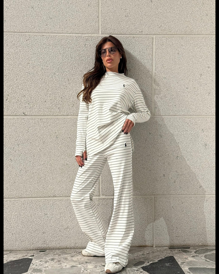 חליפת POLO פסים שילוב כפפה