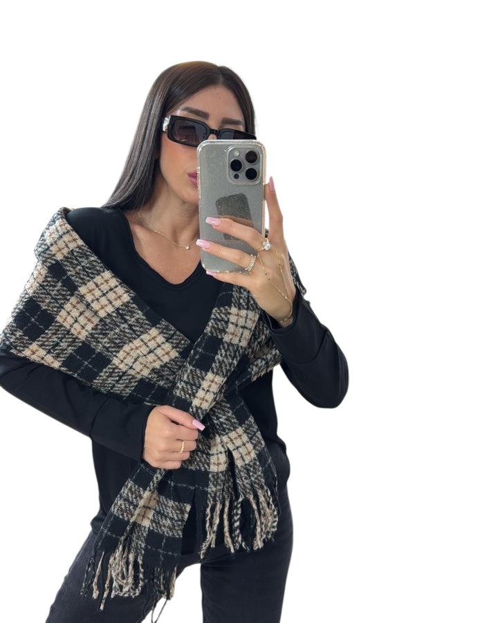 צעיף פרנזים משובץ