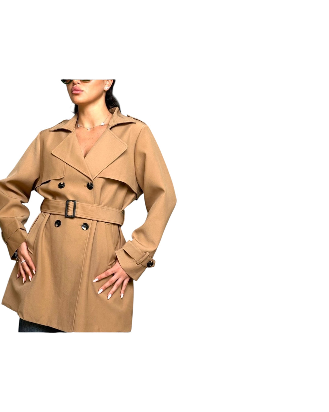 ג׳קט טראצ׳ שילוב חגורה