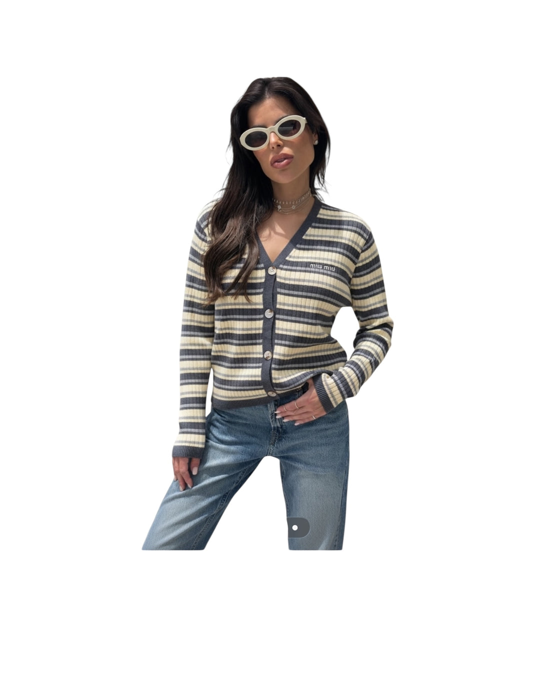 קרדיגן פסים miu miu