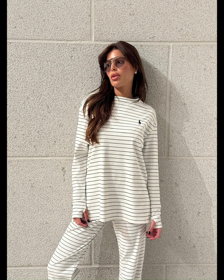 חליפת POLO פסים שילוב כפפה