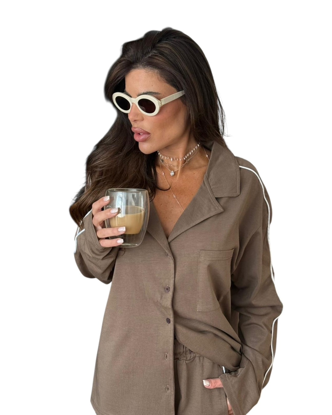 חליפת פנאי מכופתרת