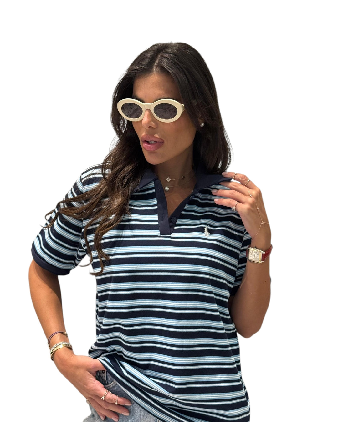 חולצת פולו צווארון פסים