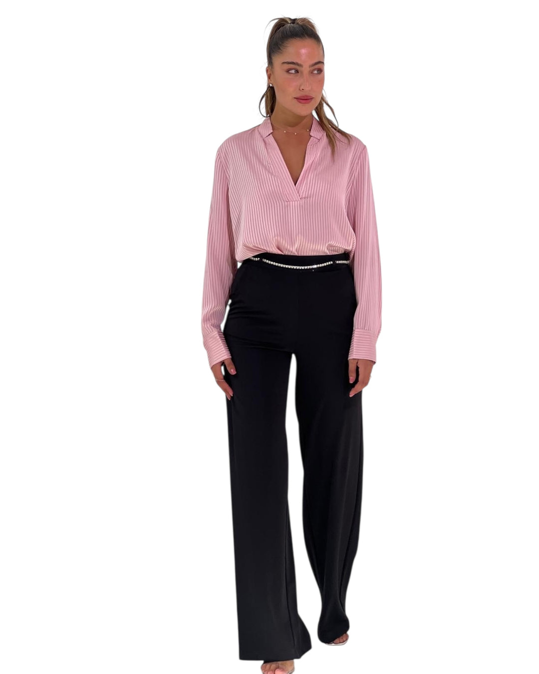 חולצת משי פסים