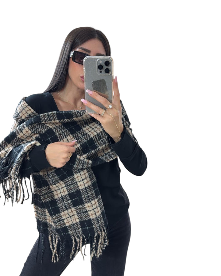 צעיף פרנזים משובץ