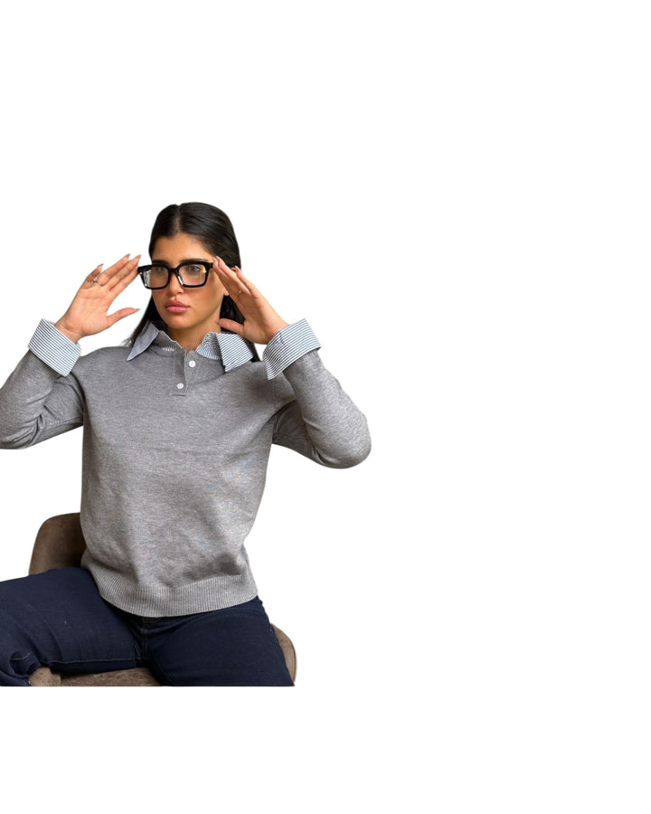 סריג שילוב מכופתרת