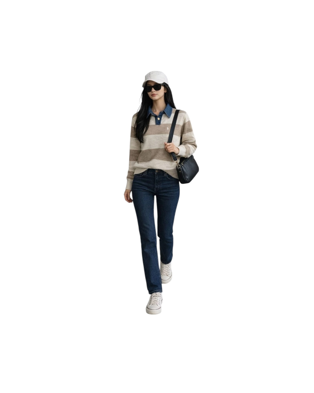 סריג POLO פסים שילוב ג׳ינס