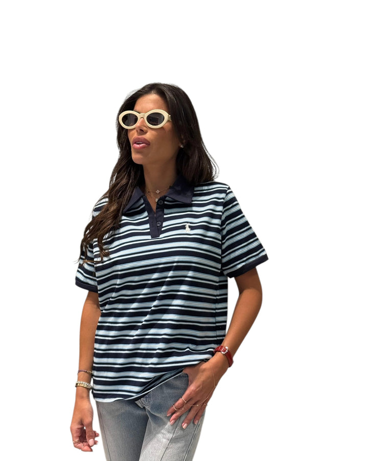 חולצת פולו צווארון פסים