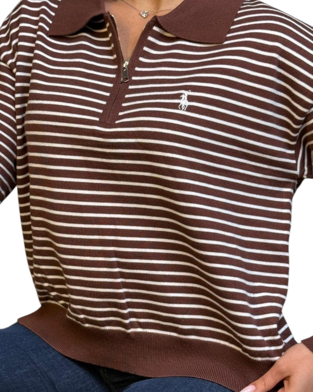 סריג POLO צווארון פסים