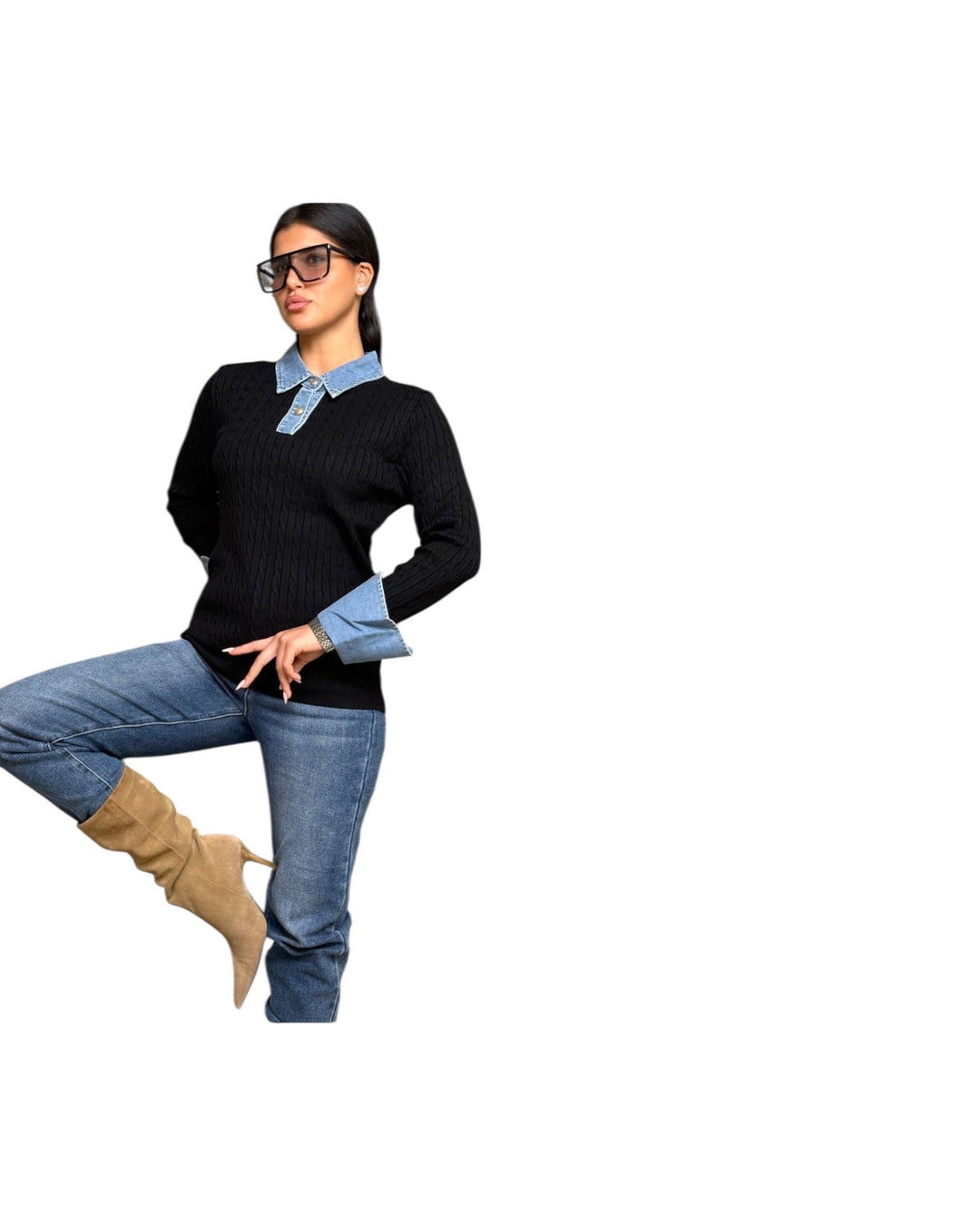 סריג מה שילוב ג׳ינס