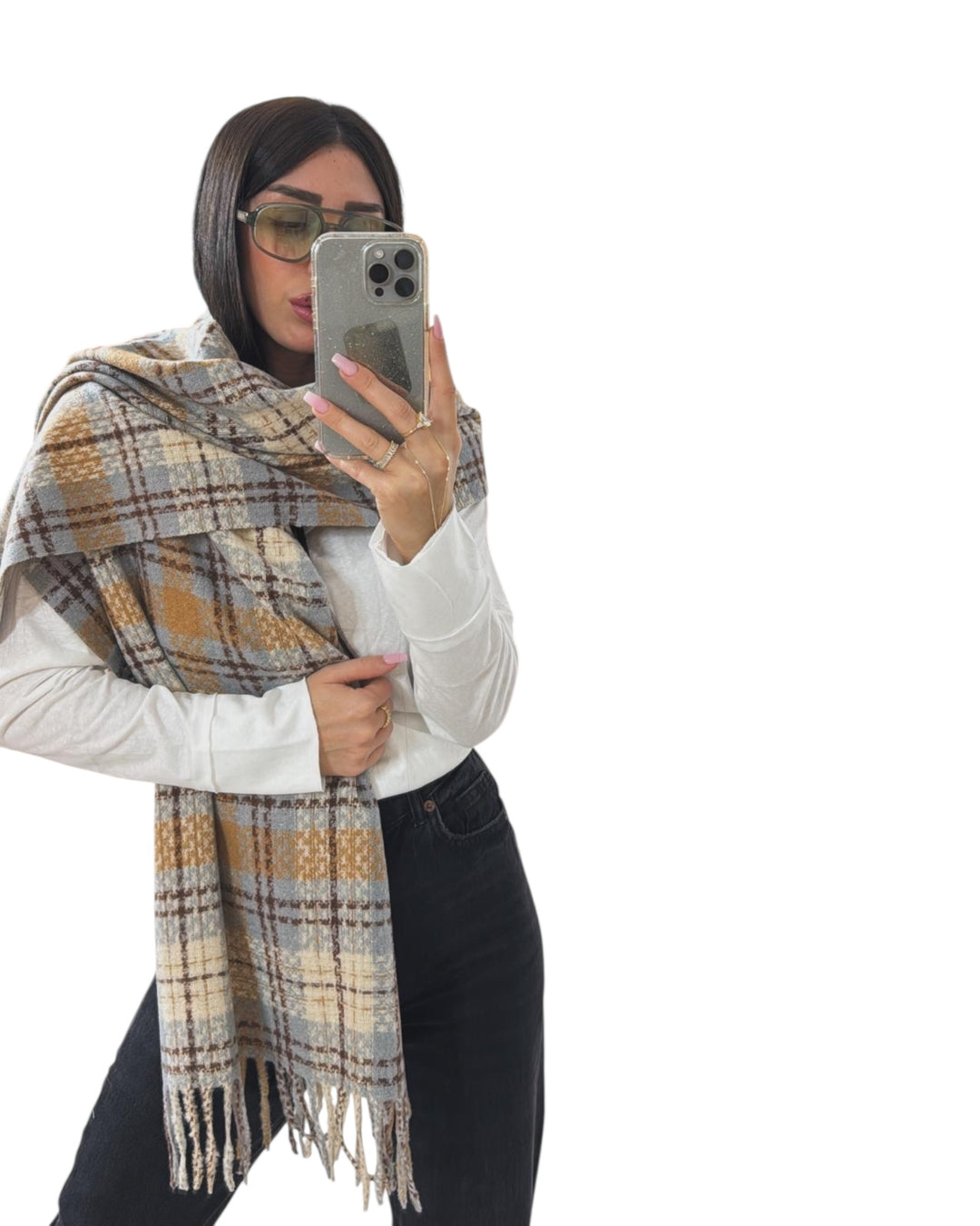 צעיף פרנזים משובץ