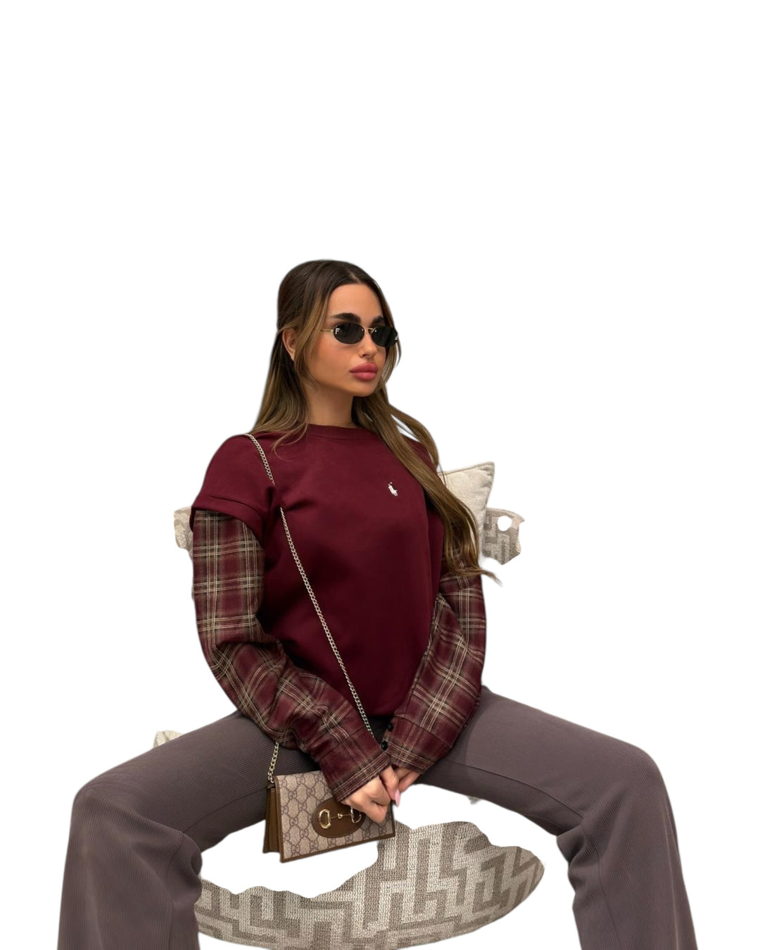 פוטר POLO שרוולים משובצים