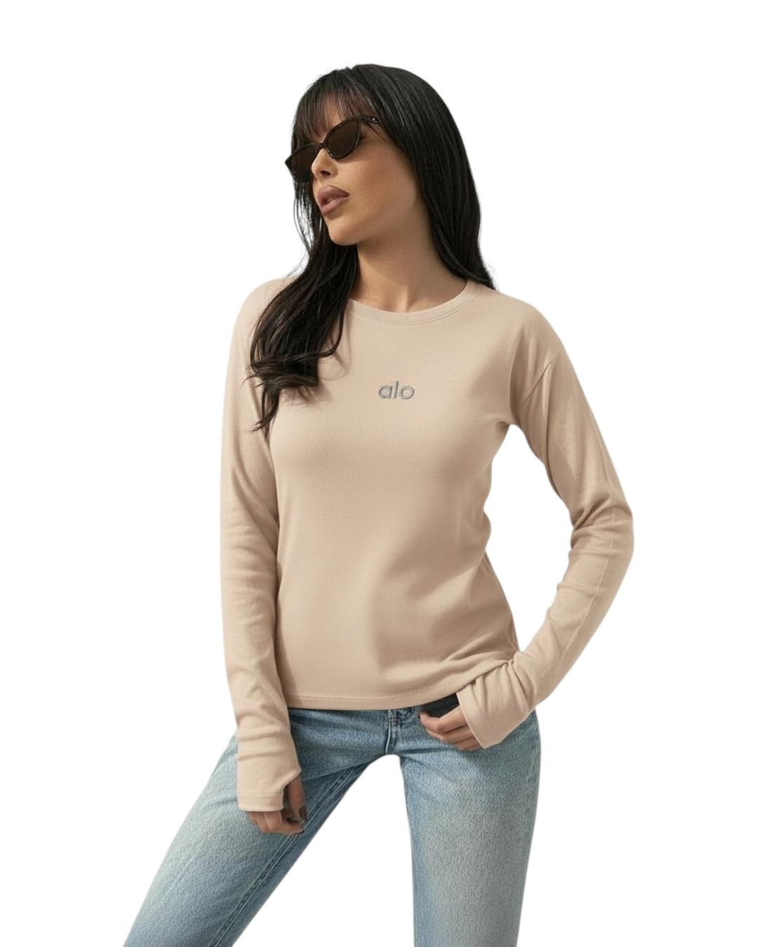 חולצת ליקרה alo שילוב כפפה