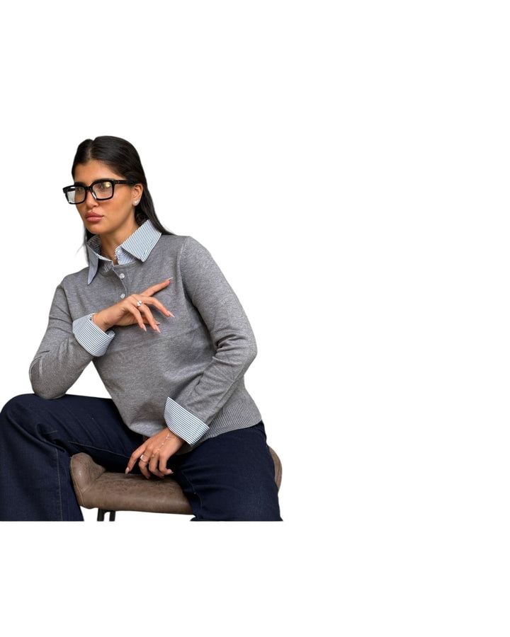 סריג שילוב מכופתרת