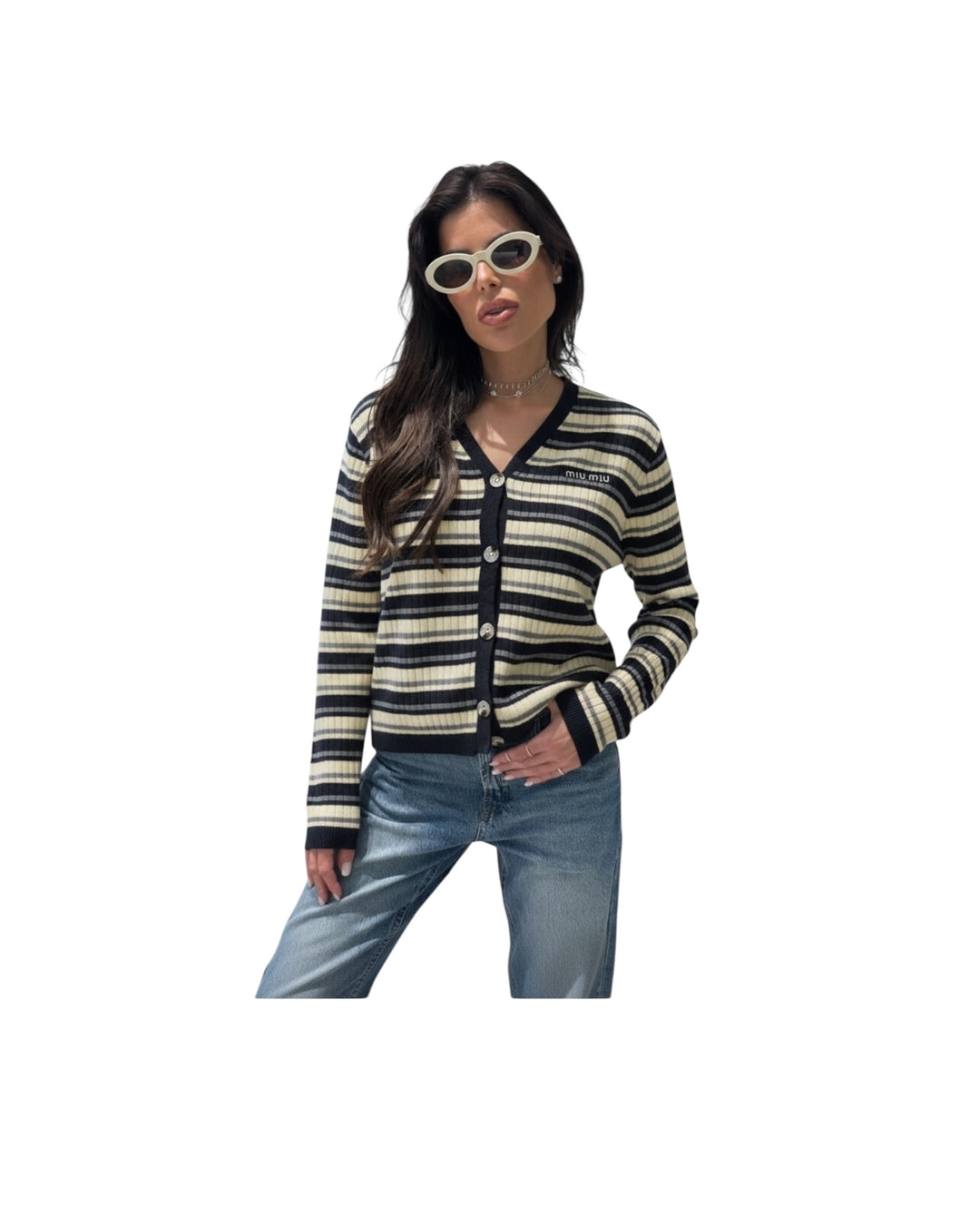 קרדיגן פסים miu miu