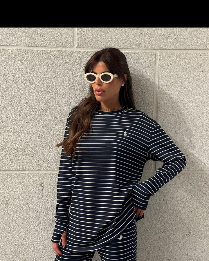 חליפת POLO פסים שילוב כפפה