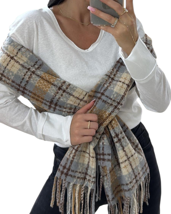 צעיף פרנזים משובץ