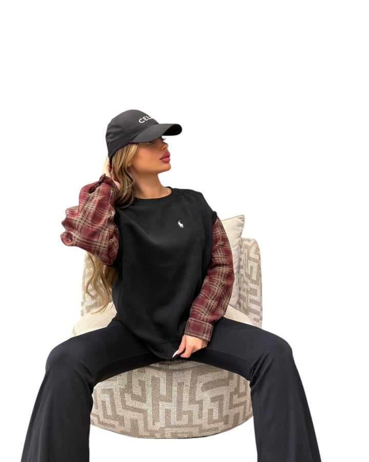 פוטר POLO שרוולים משובצים