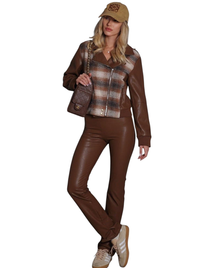 טייץ דמוי עור שילוב כיווץ אנטיגו