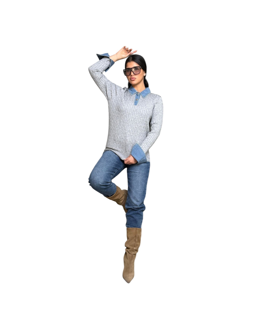 סריג מה שילוב ג׳ינס