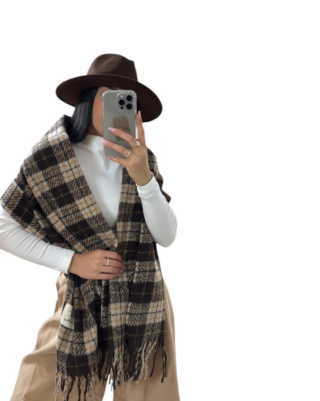 צעיף פרנזים משובץ