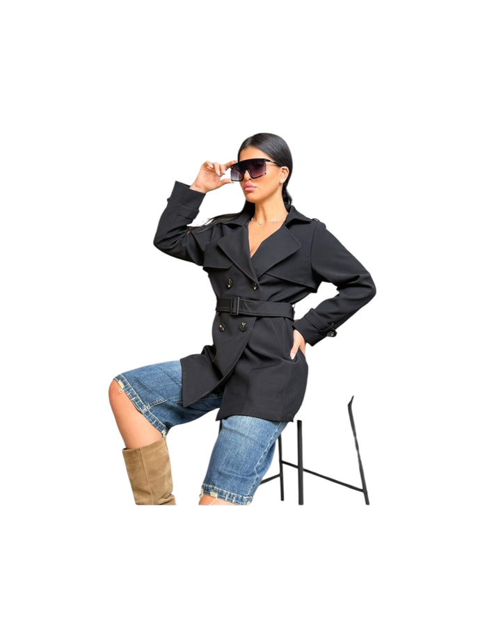 ג׳קט טראצ׳ שילוב חגורה