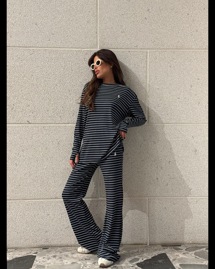 חליפת POLO פסים שילוב כפפה