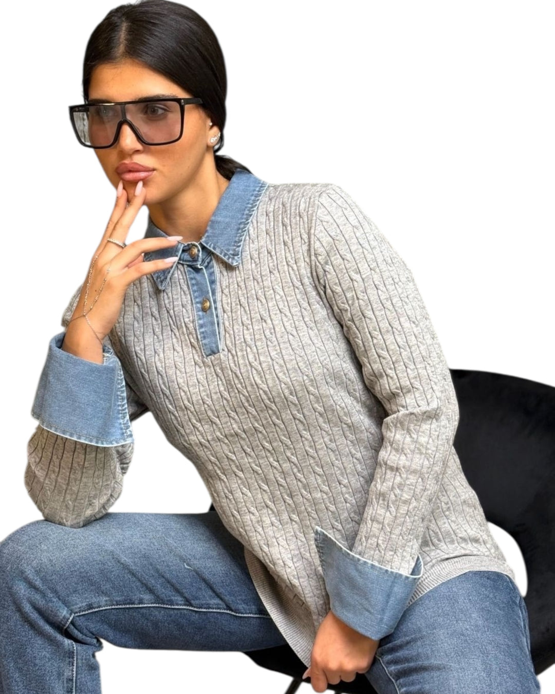 סריג מה שילוב ג׳ינס