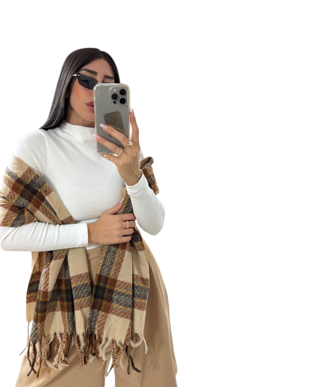 צעיף פרנזים משובץ