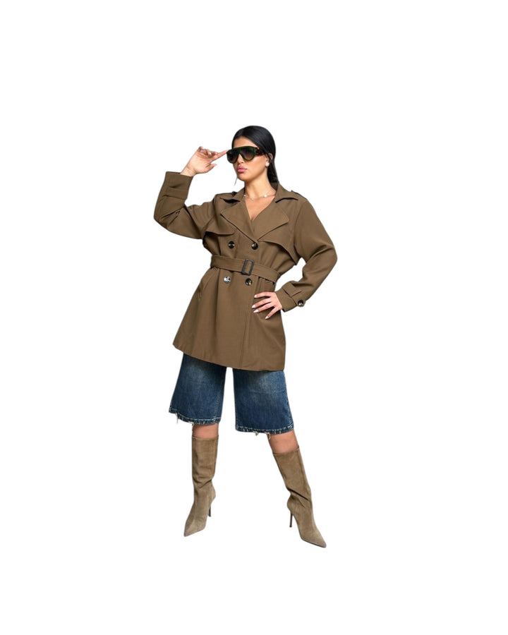 ג׳קט טראצ׳ שילוב חגורה