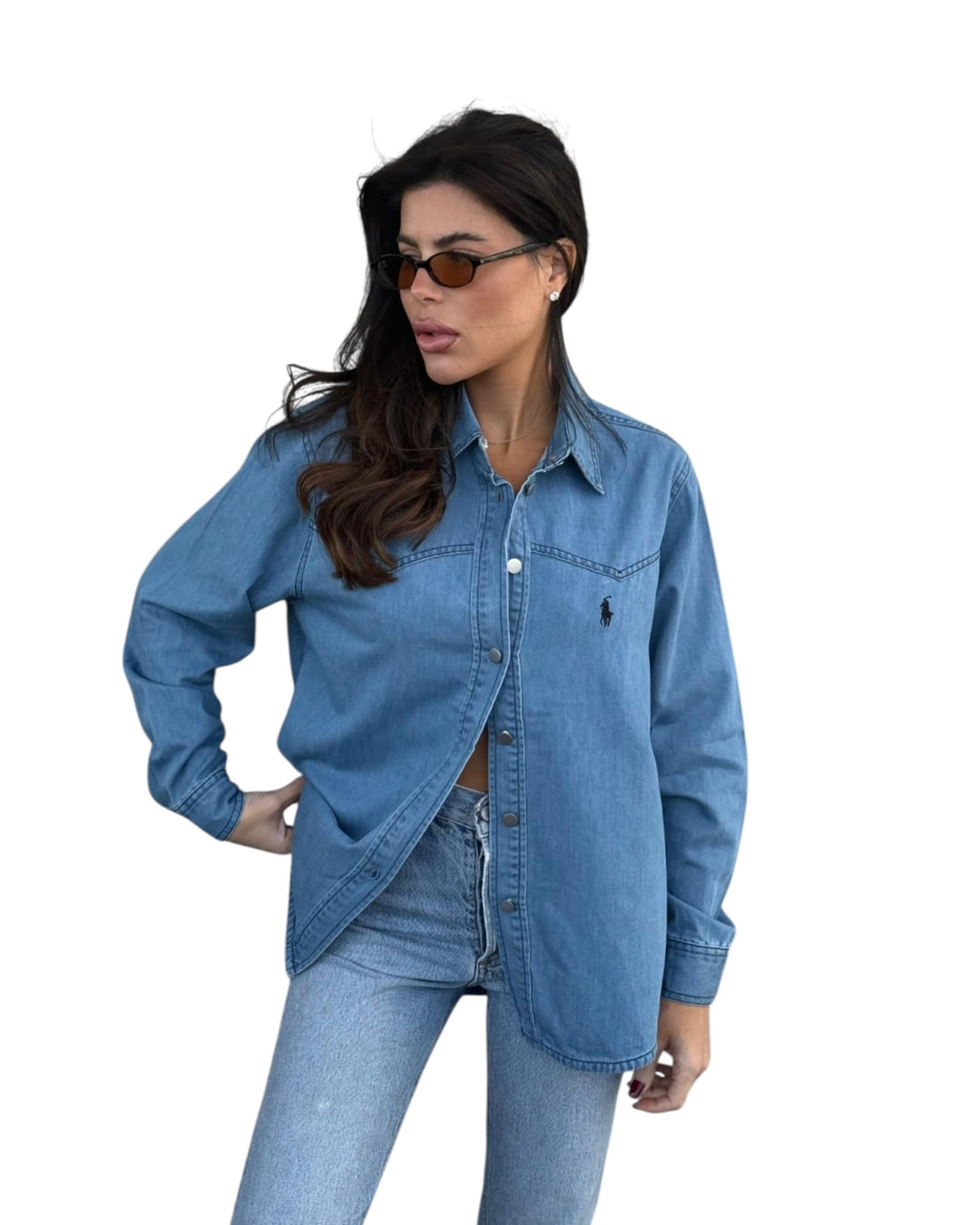 חולצת ג׳ינס מכופתרת