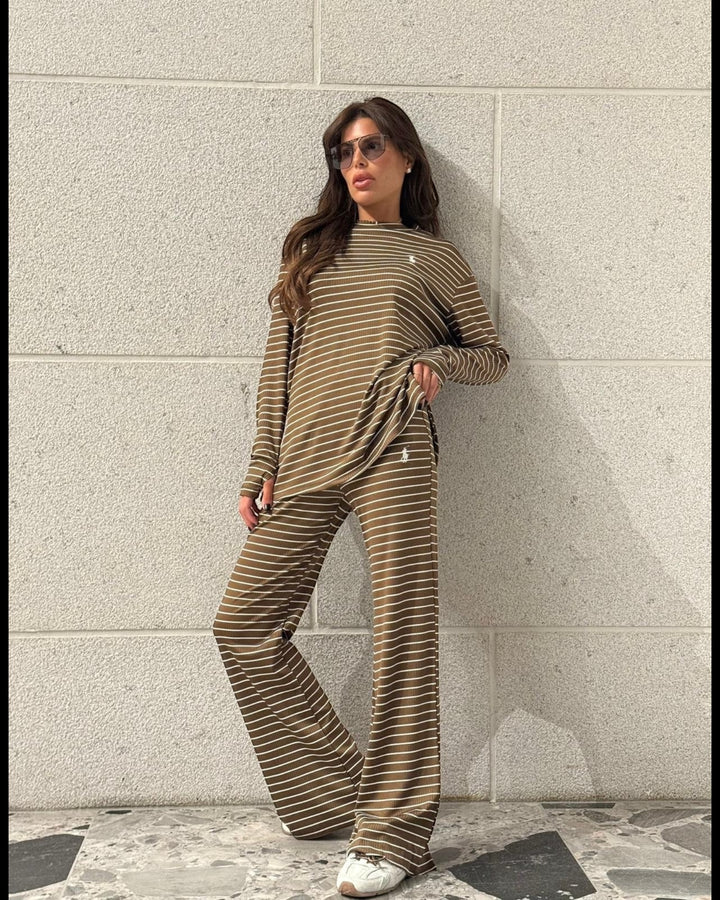 חליפת POLO פסים שילוב כפפה