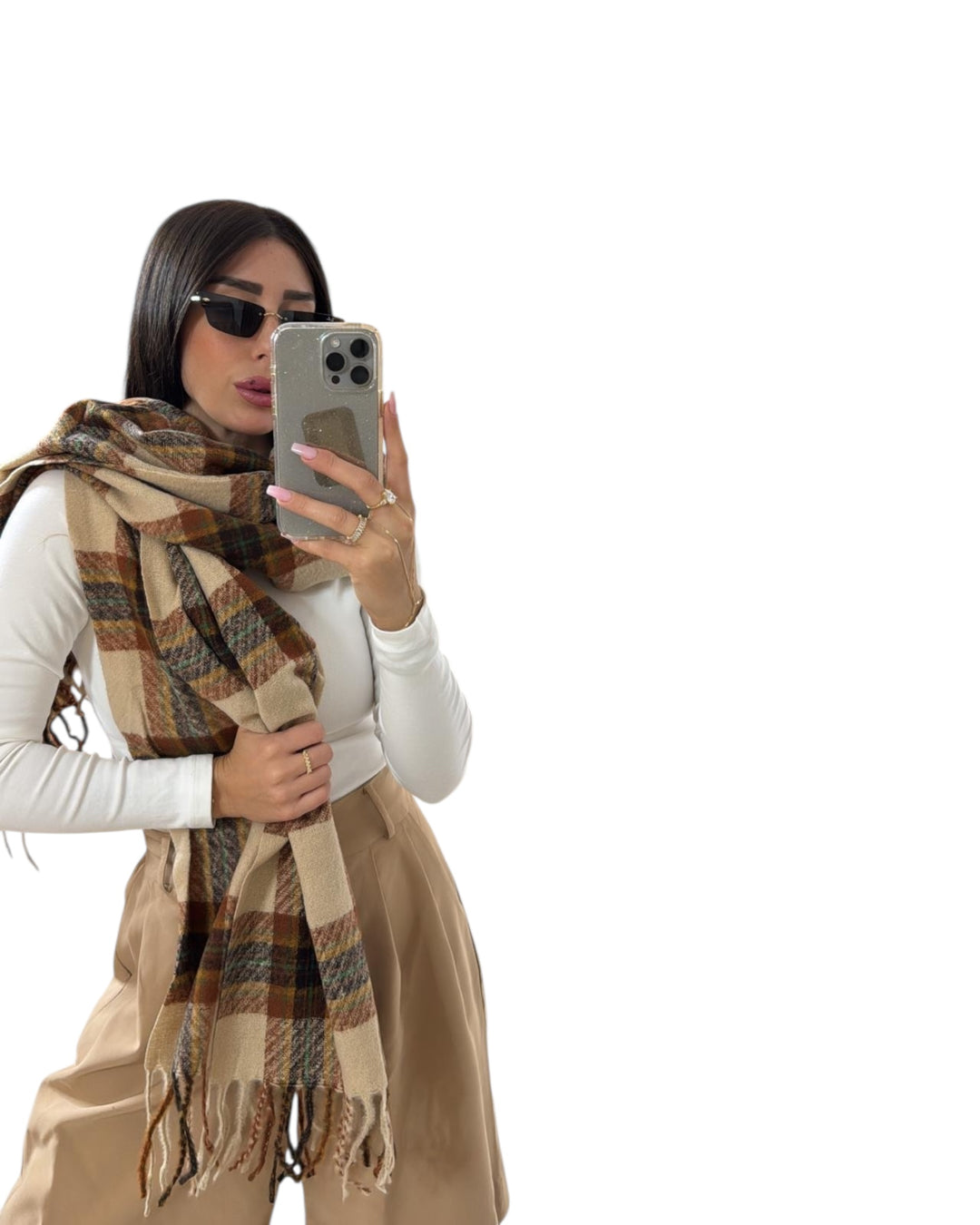 צעיף פרנזים משובץ