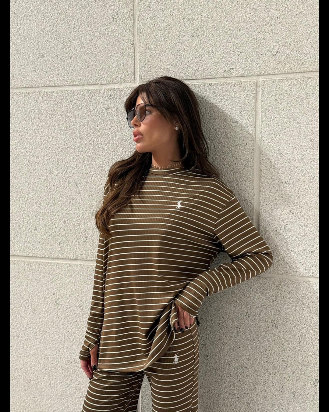 חליפת POLO פסים שילוב כפפה