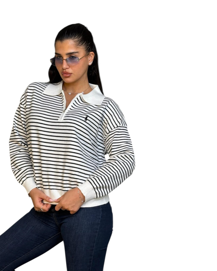 סריג POLO צווארון פסים