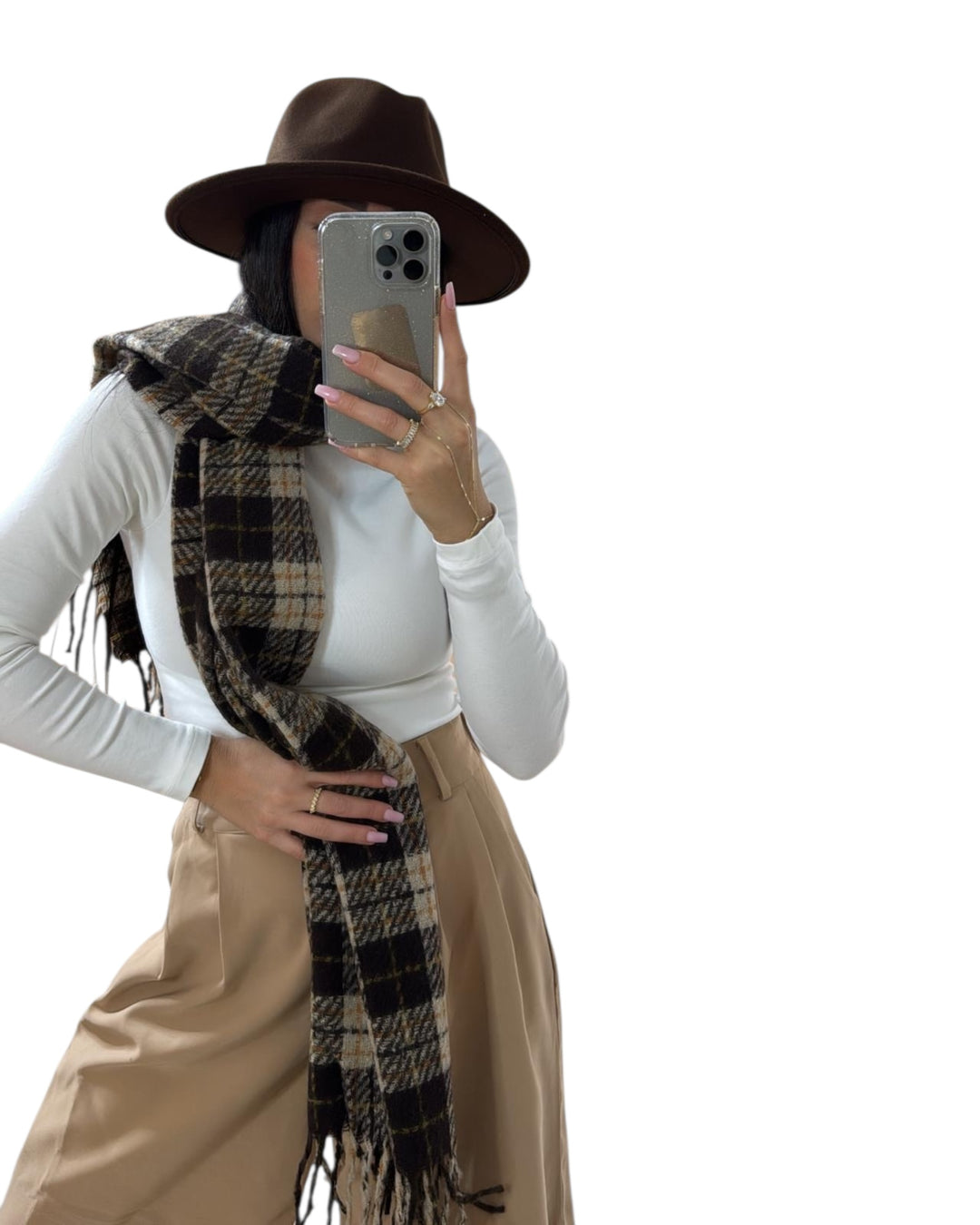 צעיף פרנזים משובץ