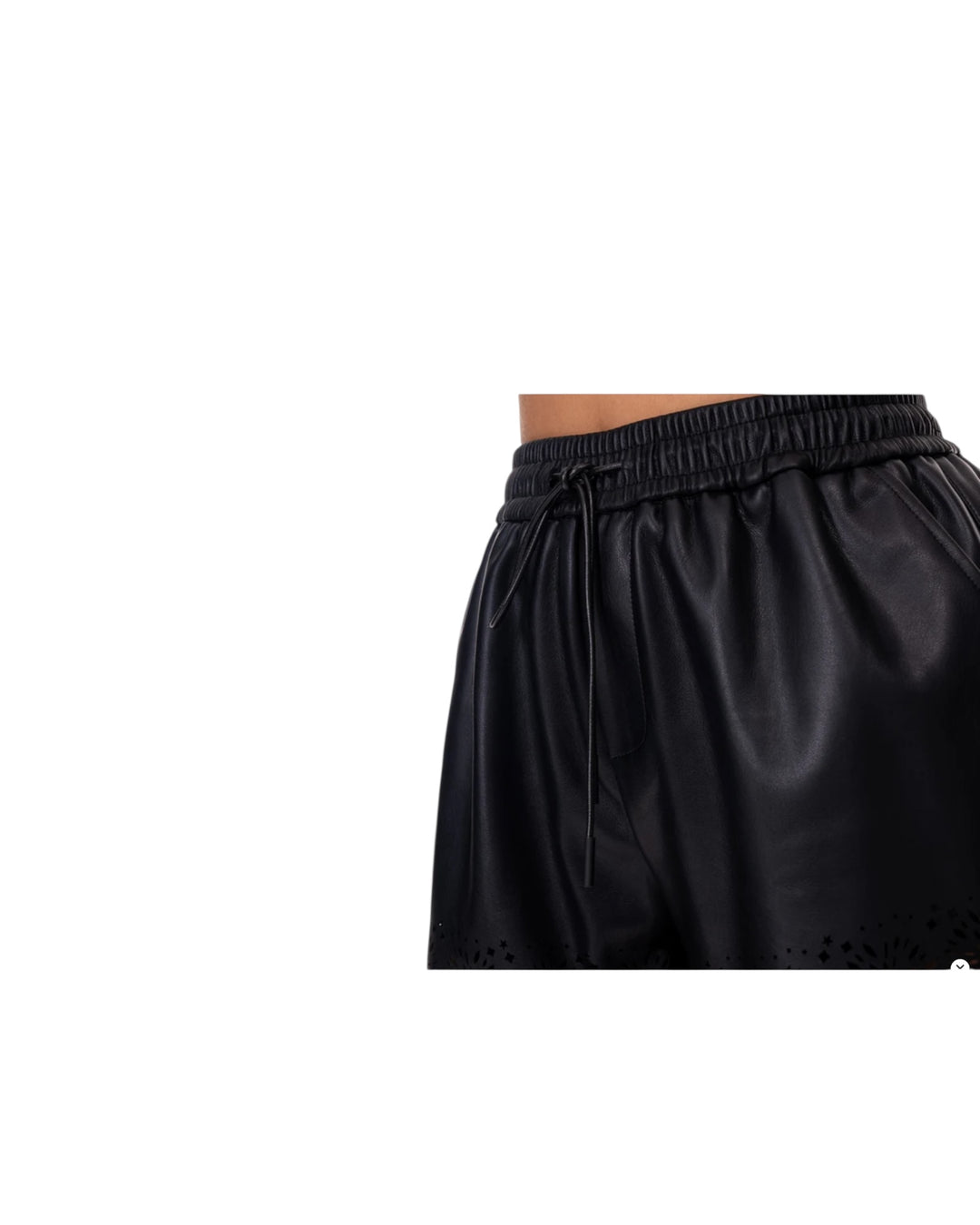 שורט עור דוגמת פרחים