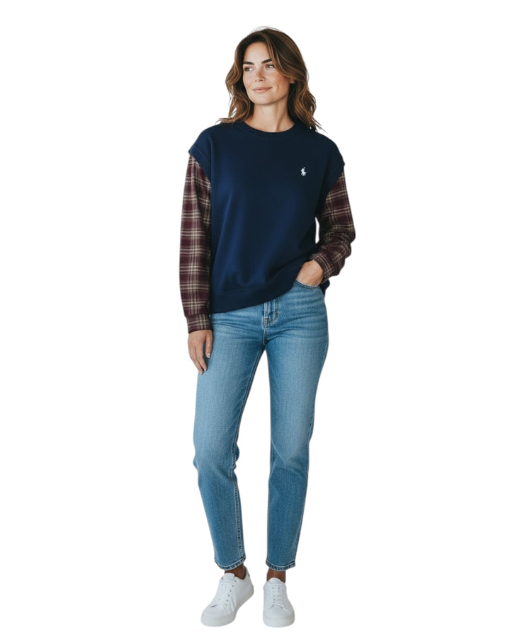 פוטר POLO שרוולים משובצים