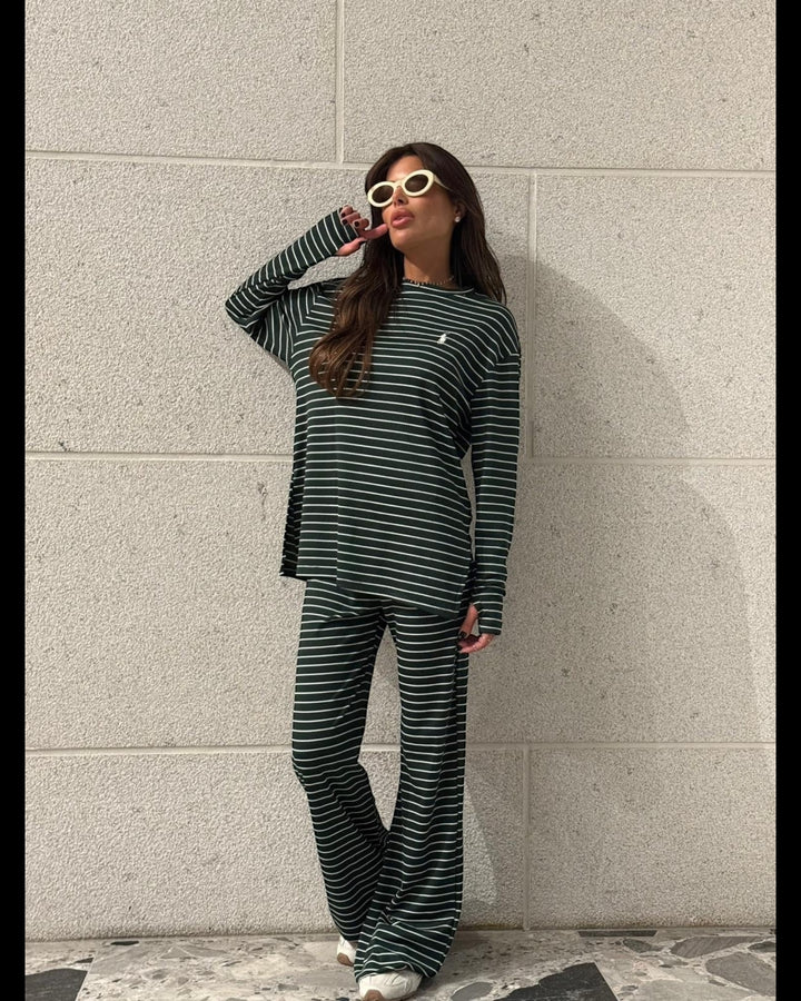 חליפת POLO פסים שילוב כפפה