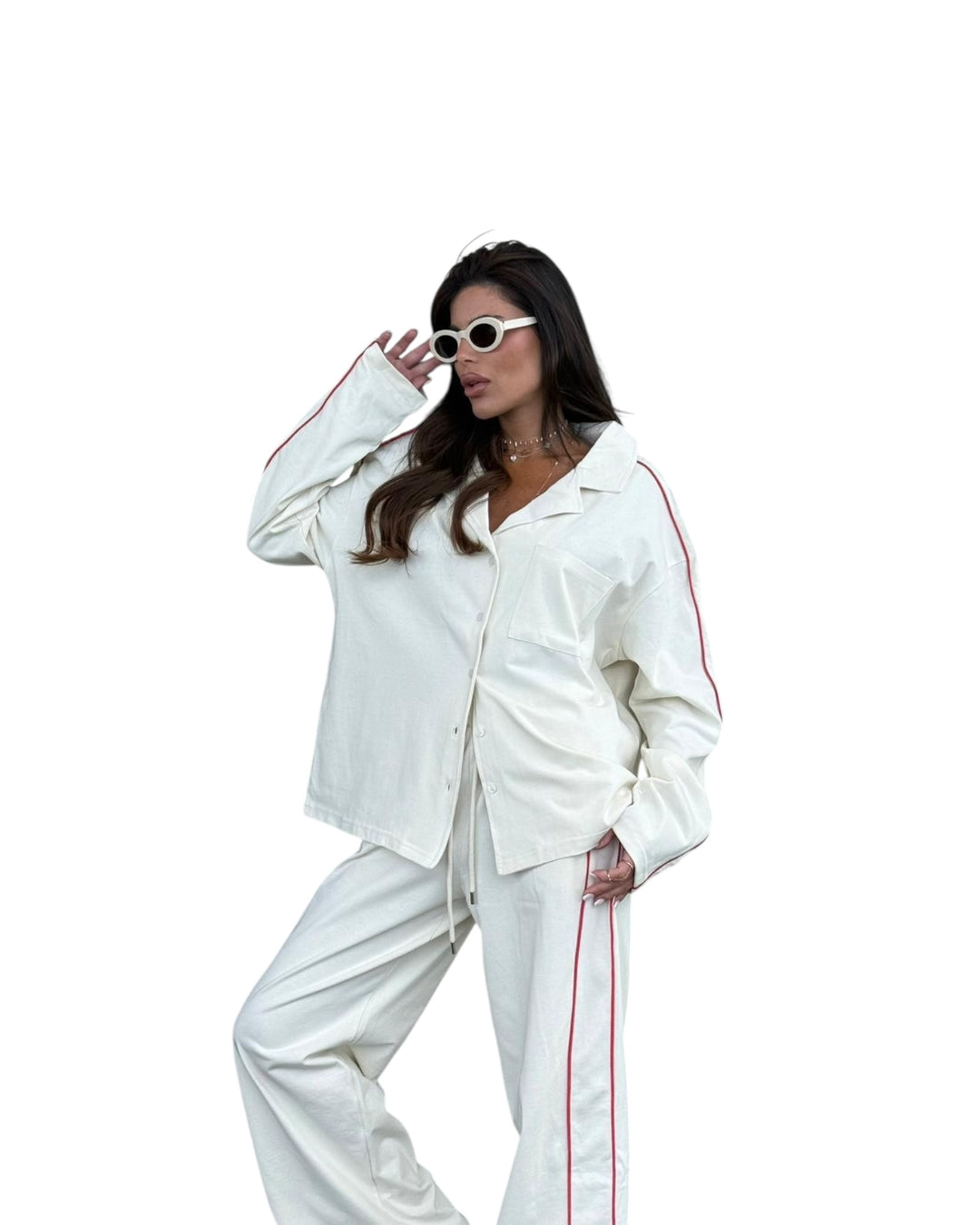 חליפת פנאי מכופתרת