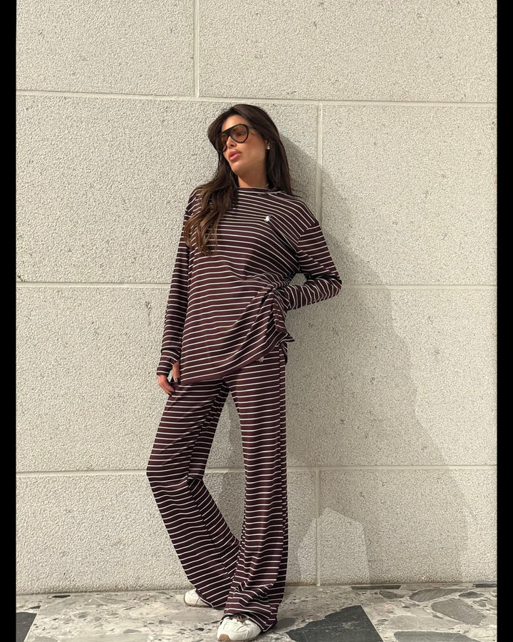 חליפת POLO פסים שילוב כפפה