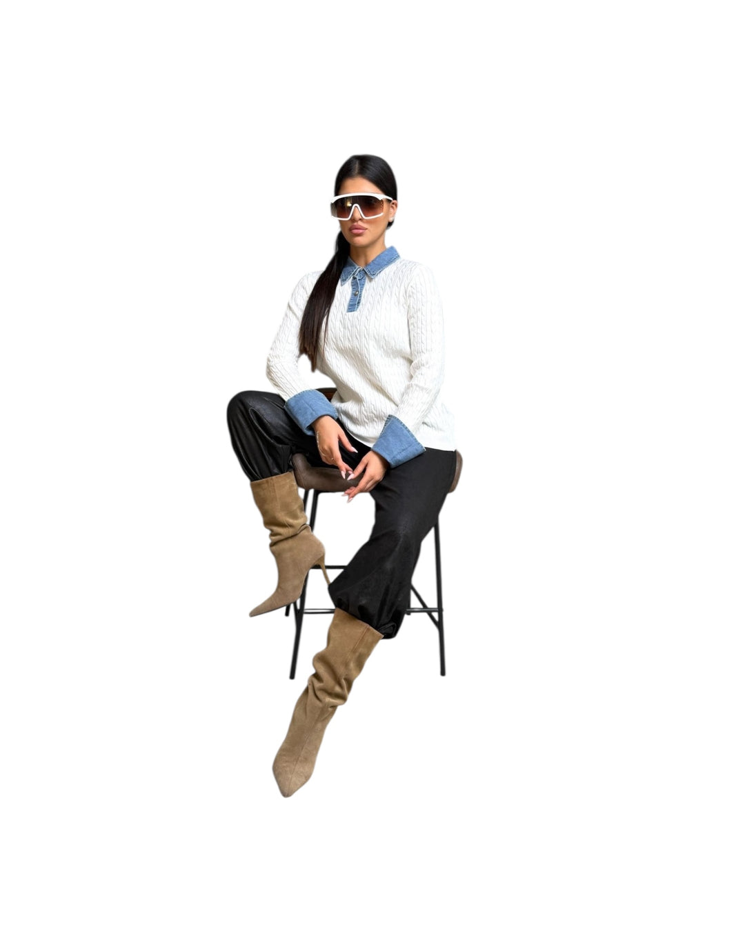 סריג מה שילוב ג׳ינס