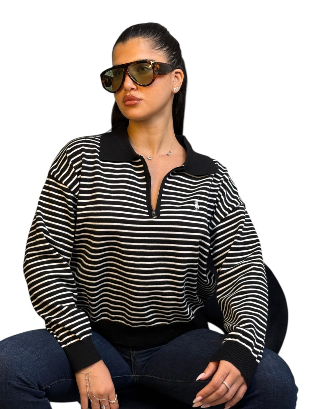 סריג POLO צווארון פסים