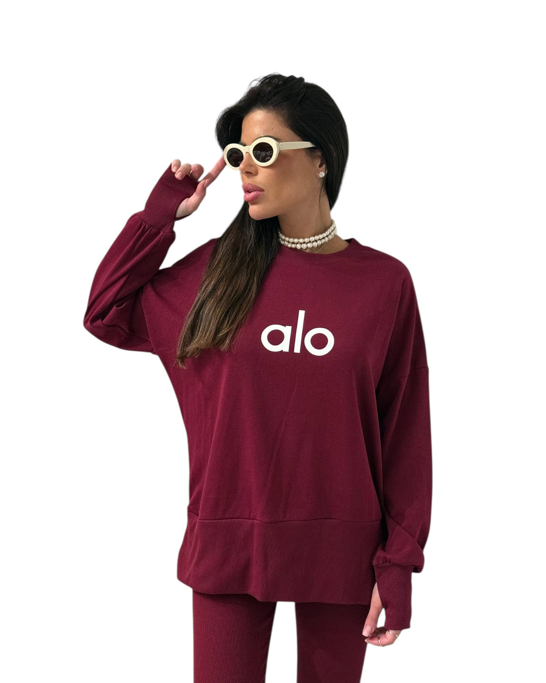 חליפת alo טייץ שילוב כפפה