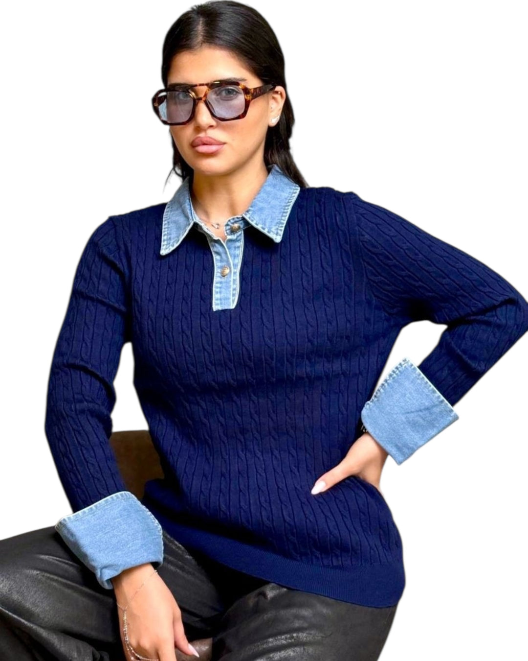 סריג מה שילוב ג׳ינס