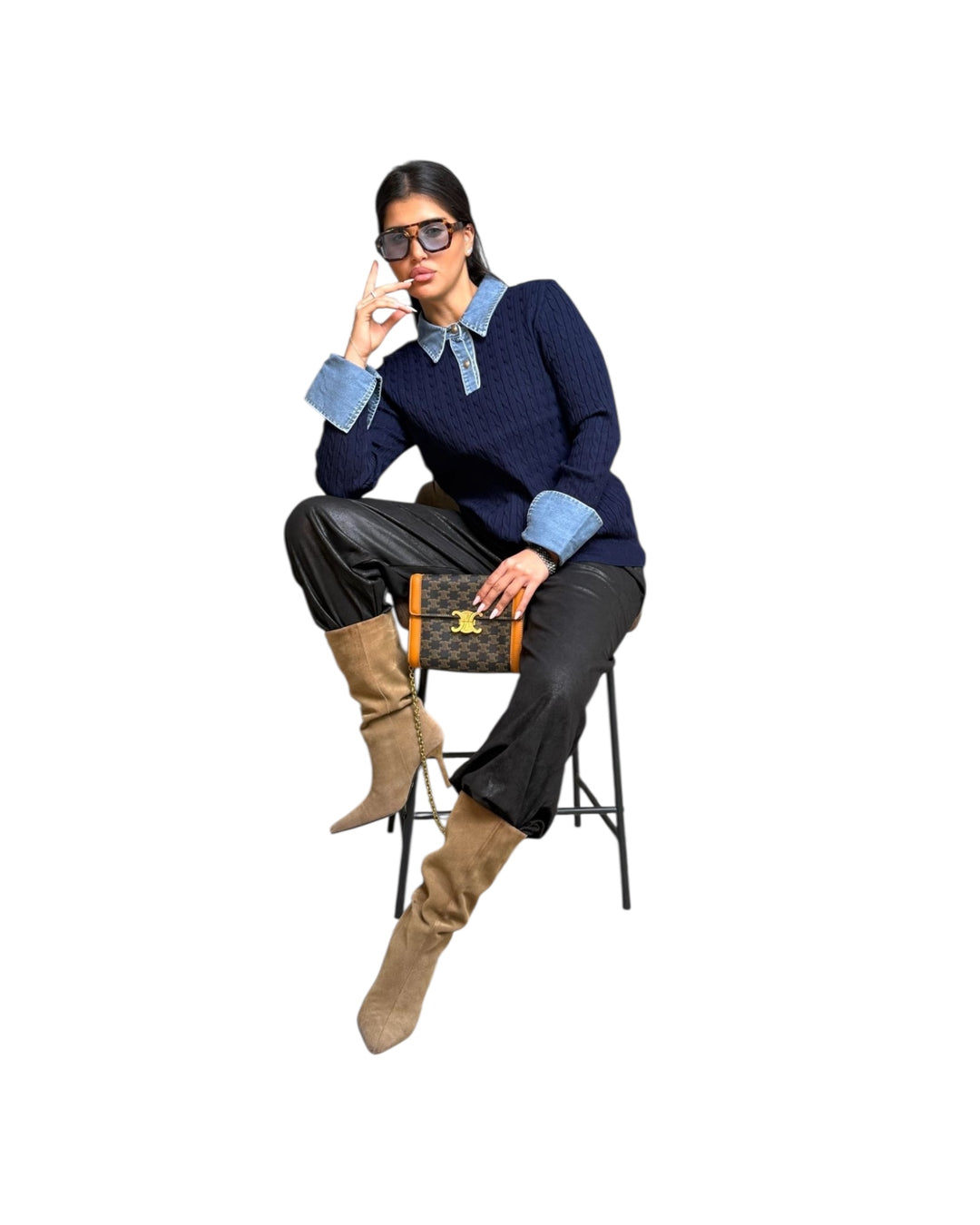 סריג מה שילוב ג׳ינס