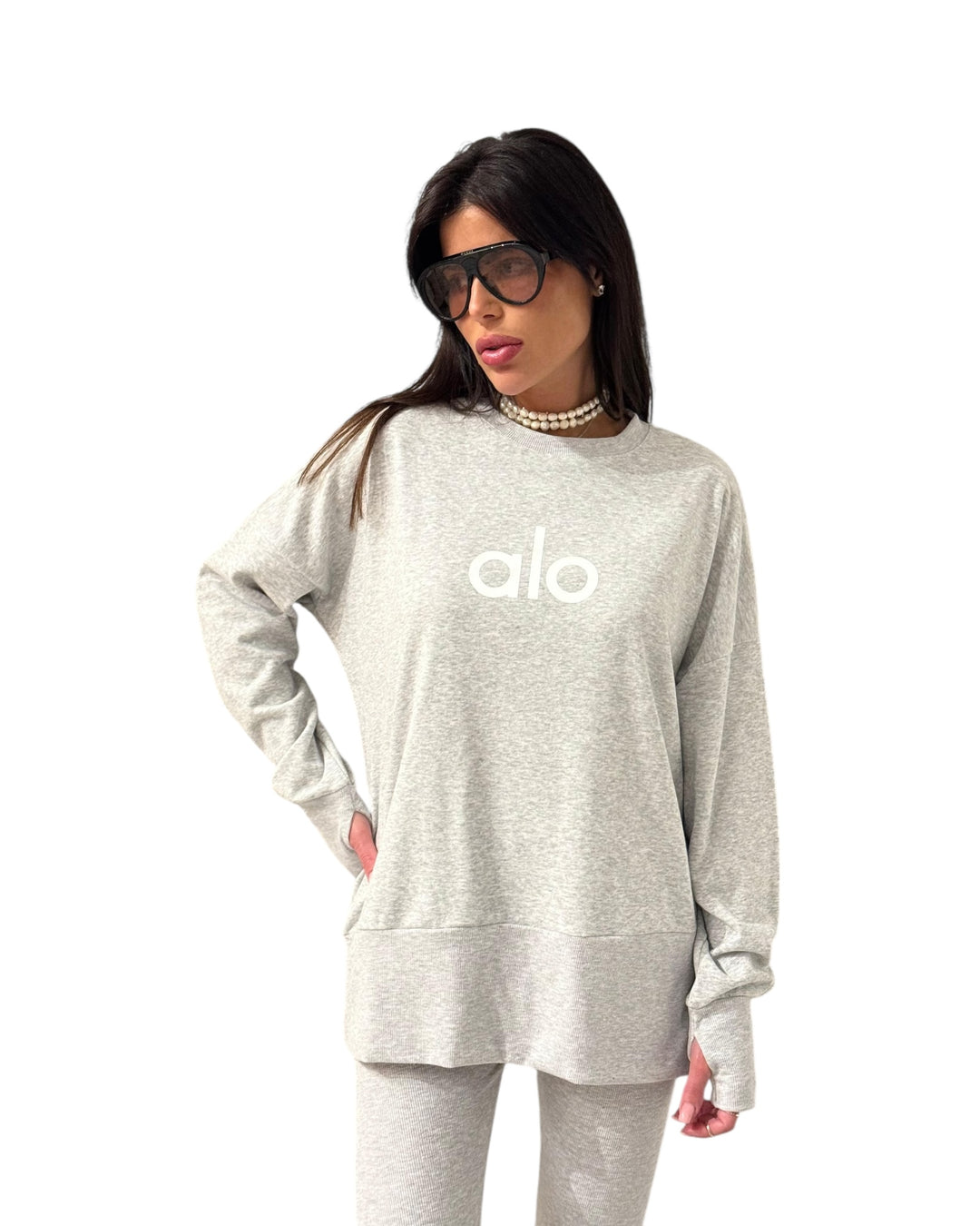 חליפת alo טייץ שילוב כפפה