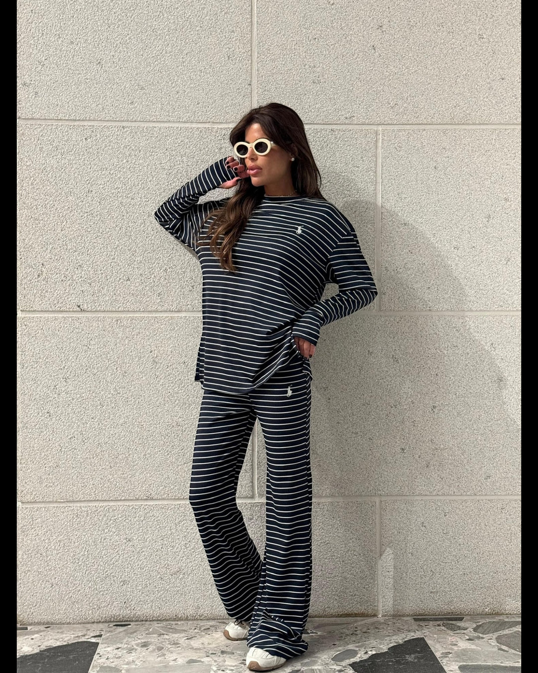 חליפת POLO פסים שילוב כפפה