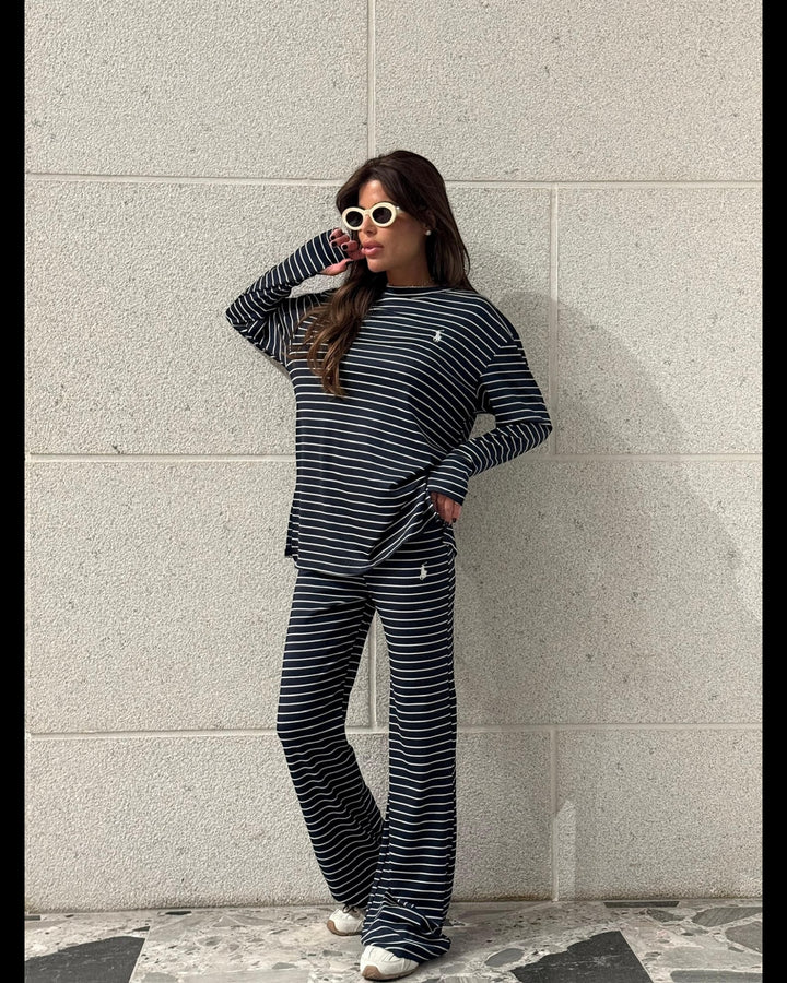 חליפת POLO פסים שילוב כפפה